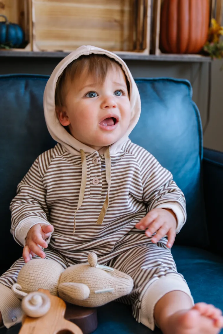 Striped Sweatshirt Baby Jumpsuit