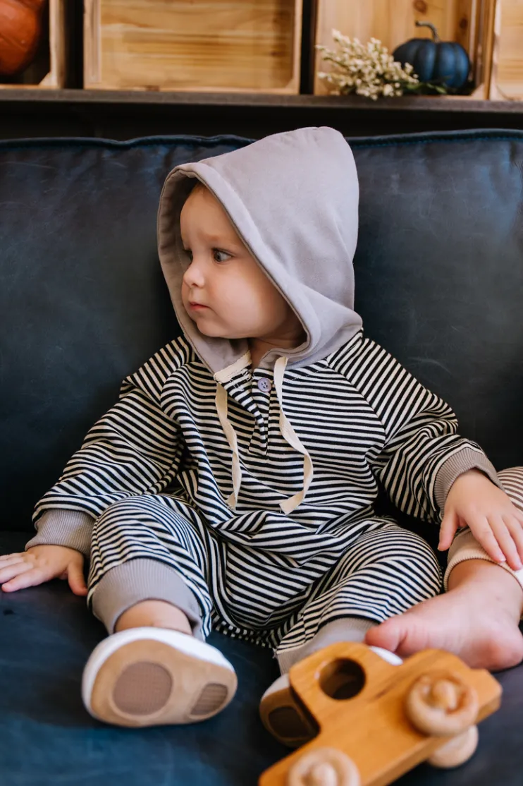 Striped Sweatshirt Baby Jumpsuit