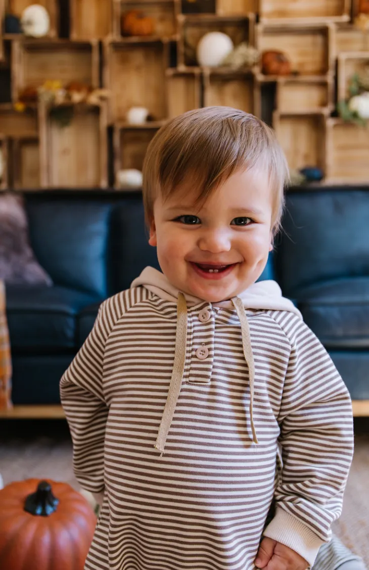 Striped Sweatshirt Baby Jumpsuit