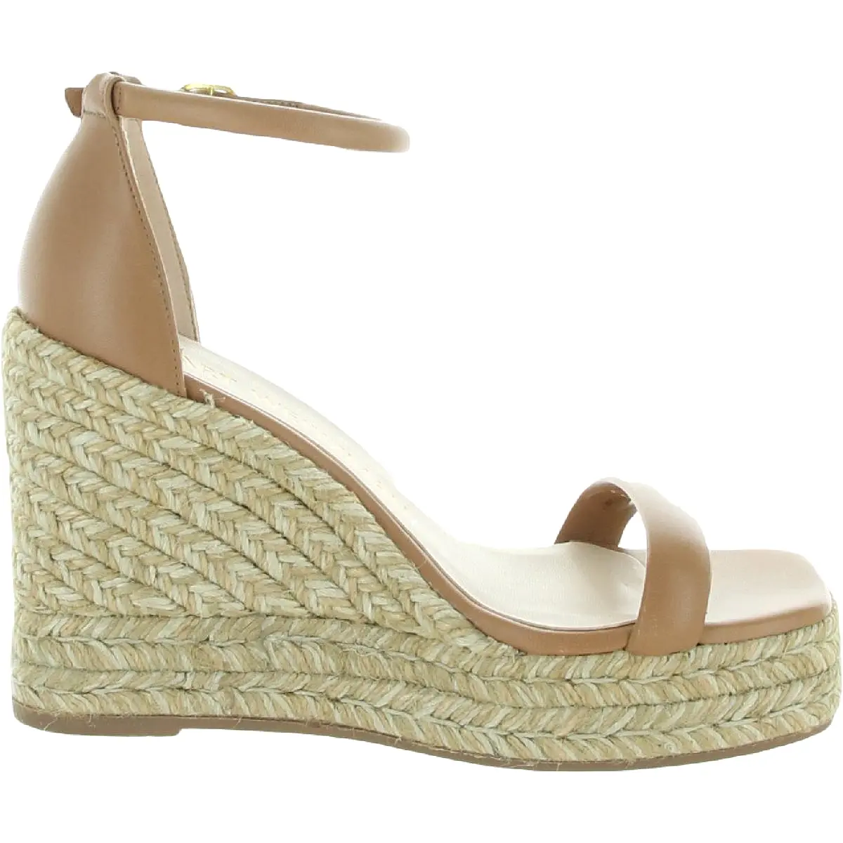 Stuart Weitzman Womens Nudist Espadrille Wedge Leather Espadrille Heels