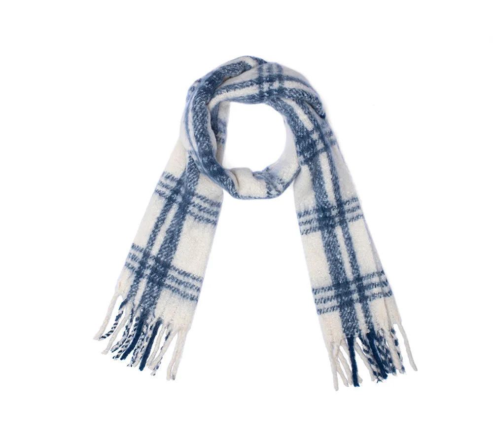 TARRAMARRA Soft Checked Fringed Scarf