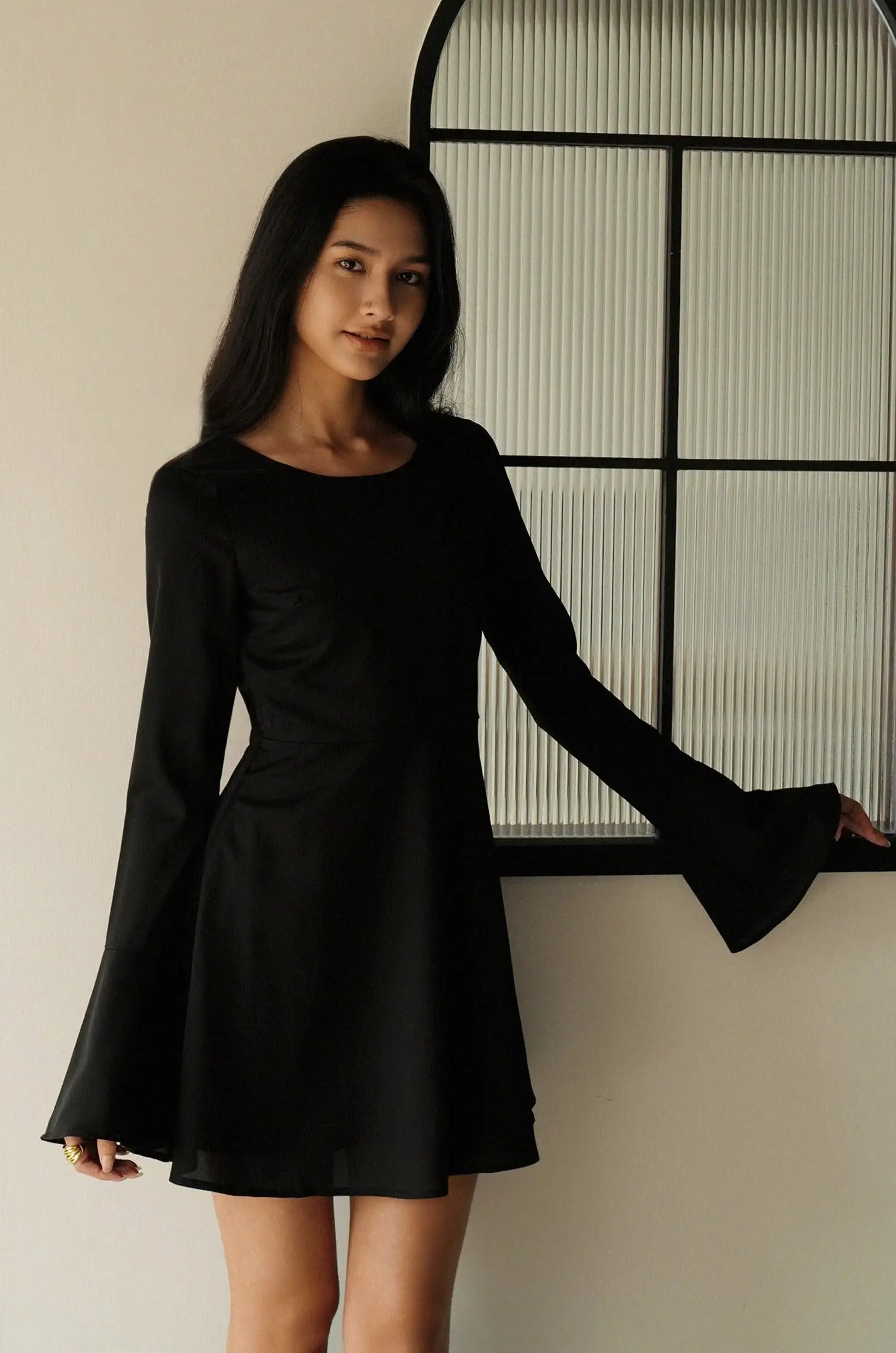 The after party chiffon dress in black