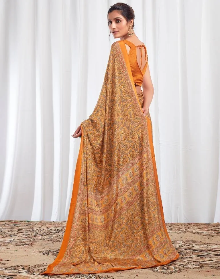 Turmeric Silk Printed Sarees