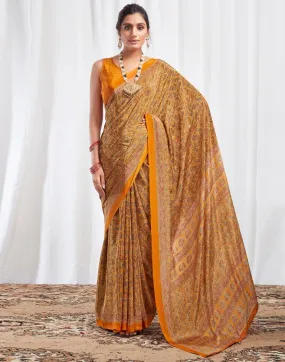 Turmeric Silk Printed Sarees