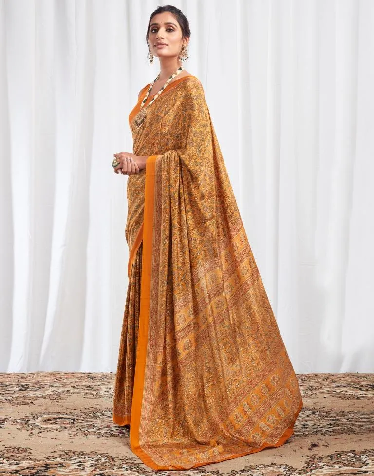 Turmeric Silk Printed Sarees