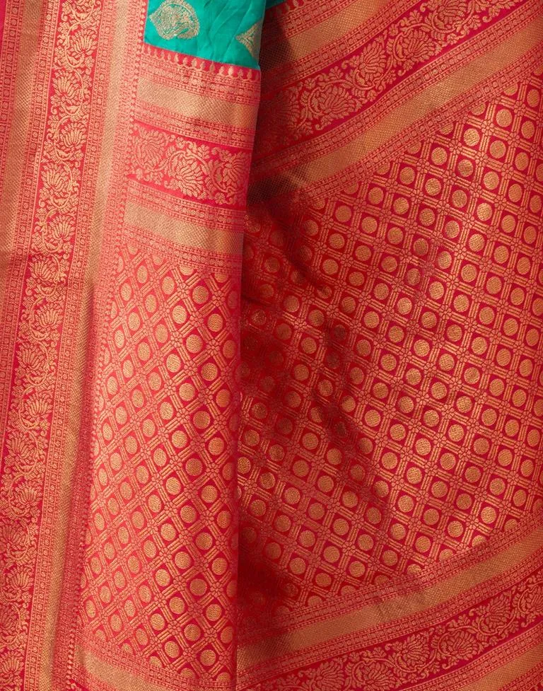 Turquoise Silk Plain Sarees