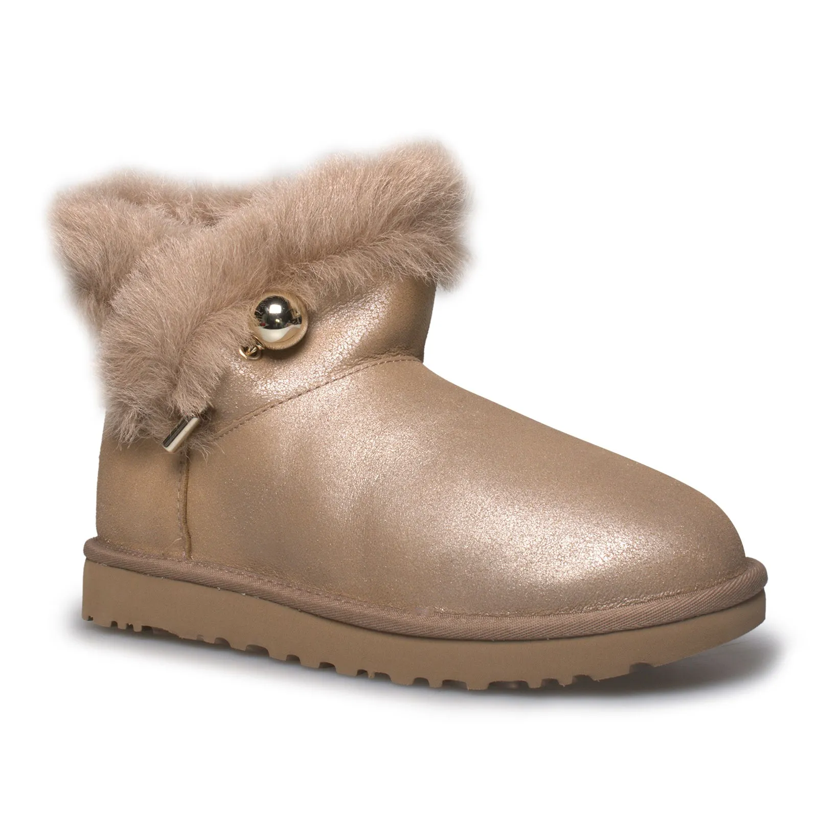 UGG Classic Fluff Pin Mini Antique Pearl Boots - Women's