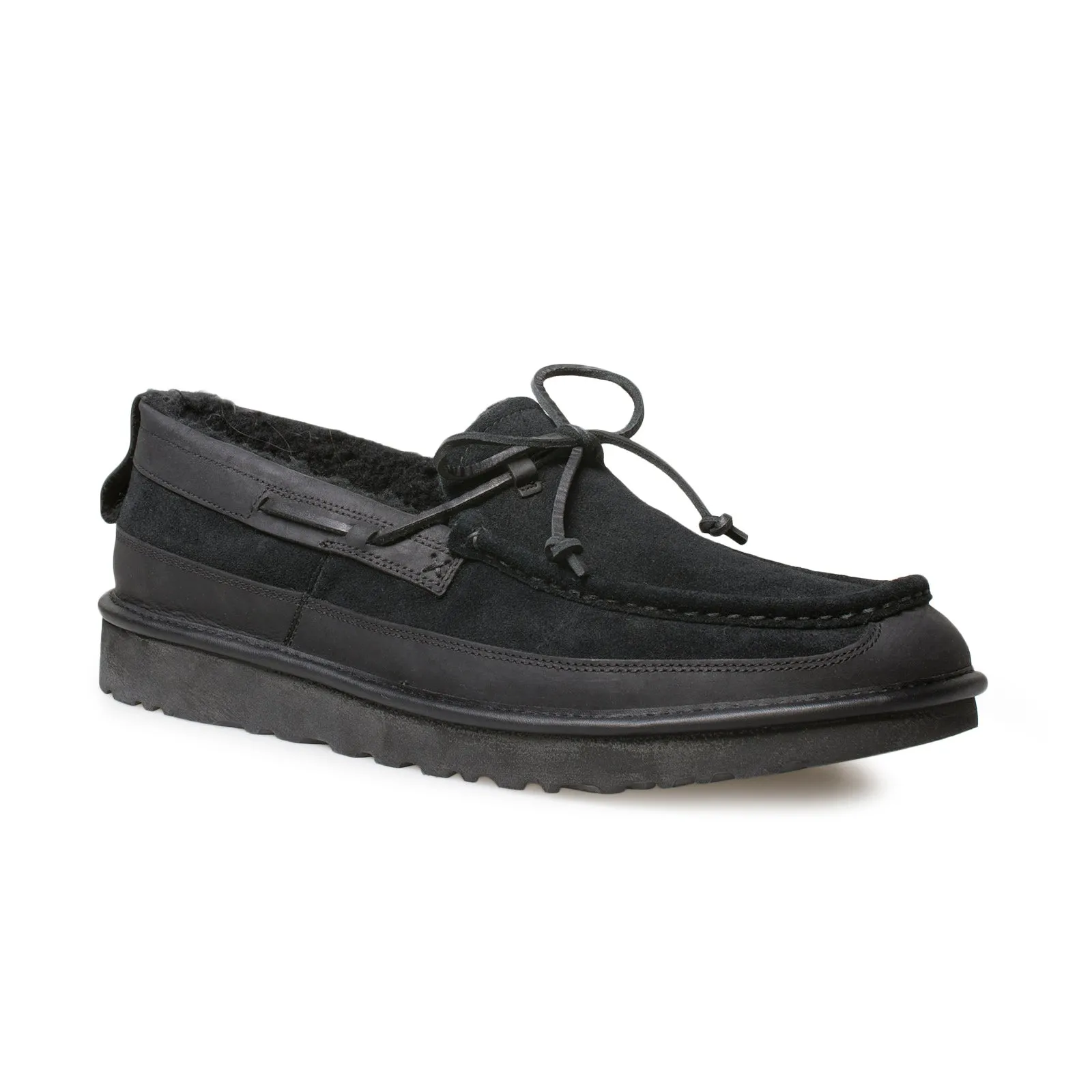 UGG Dex Lace Up Black Slippers - Men's