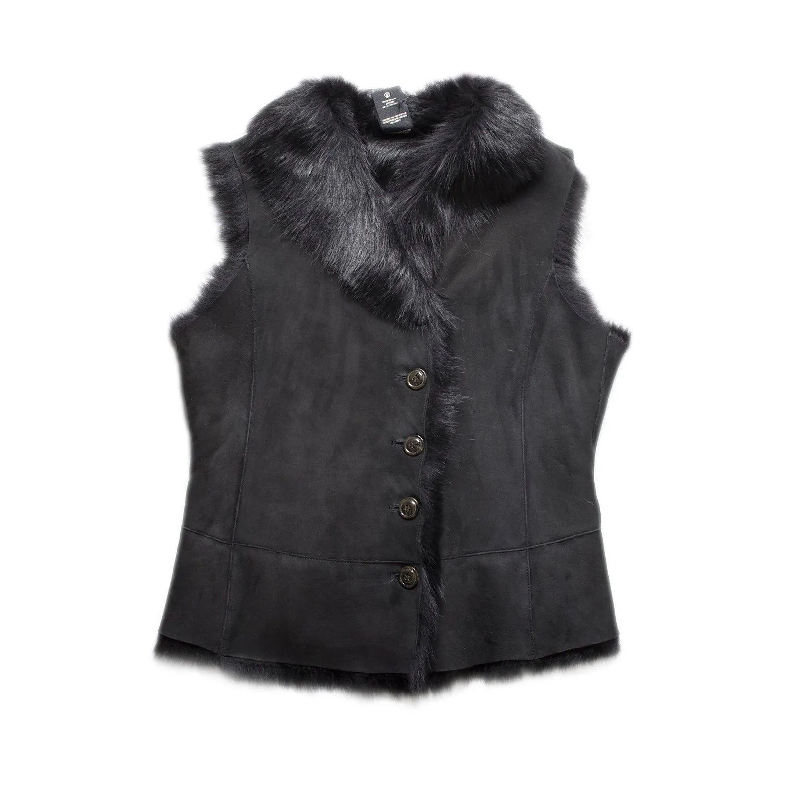 UGG Renee Toscana Shearling Reversible Black Vest - Women's