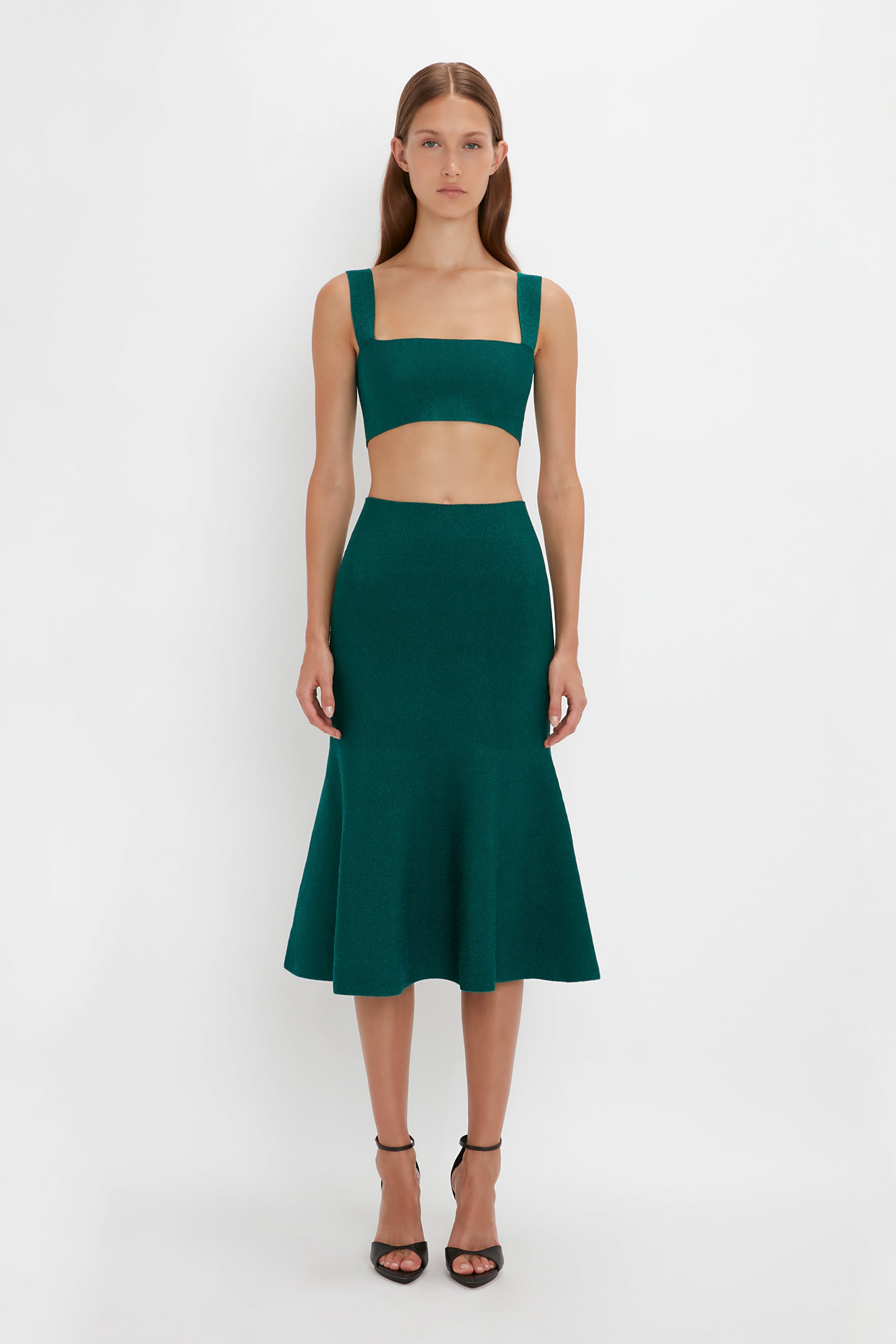 VB Body Strap Bandeau Top In Lurex Green