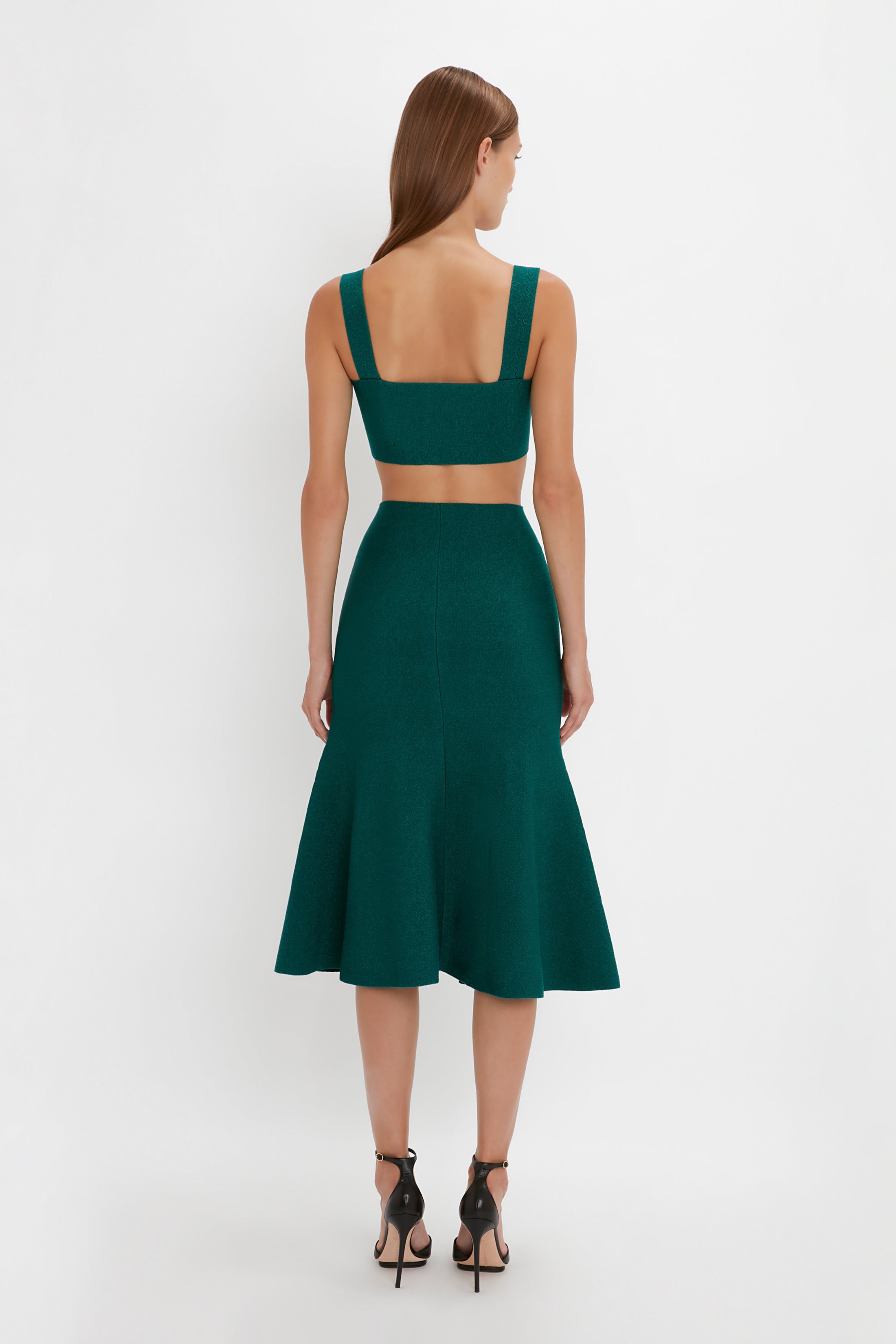 VB Body Strap Bandeau Top In Lurex Green