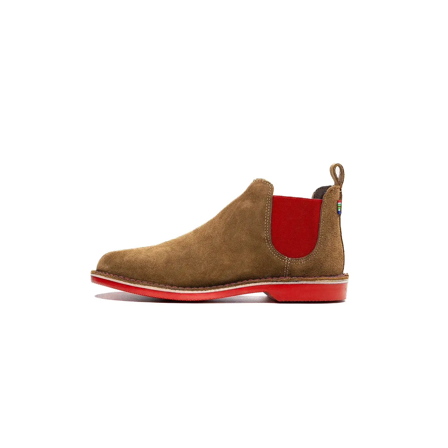 VELDSKOEN CHELSEA BOOT PINOTAGE (RED SOLE)