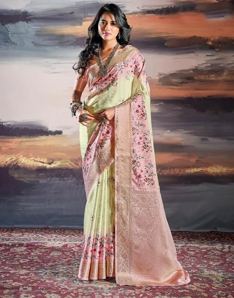 Very Light Green Silk Woven Sarees