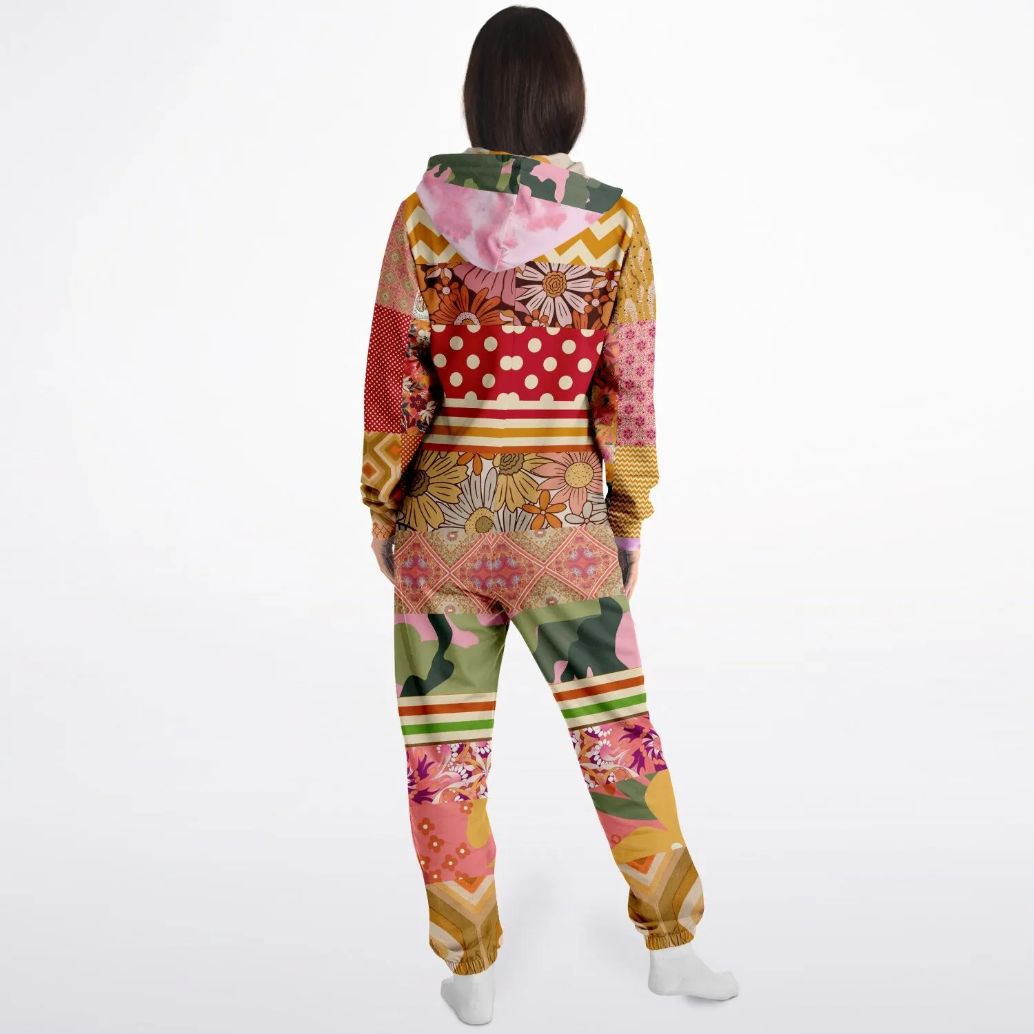 Yogananda Floral Patchwork Unisex Fleece Romper